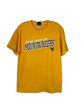 WVU Mountaineers TShirt Mens Medium Yellow Fanwear Old Varsity Brand